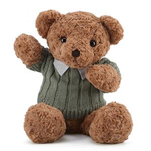 Big bear stuffed toy Cute teddy bear in a girl's bed
